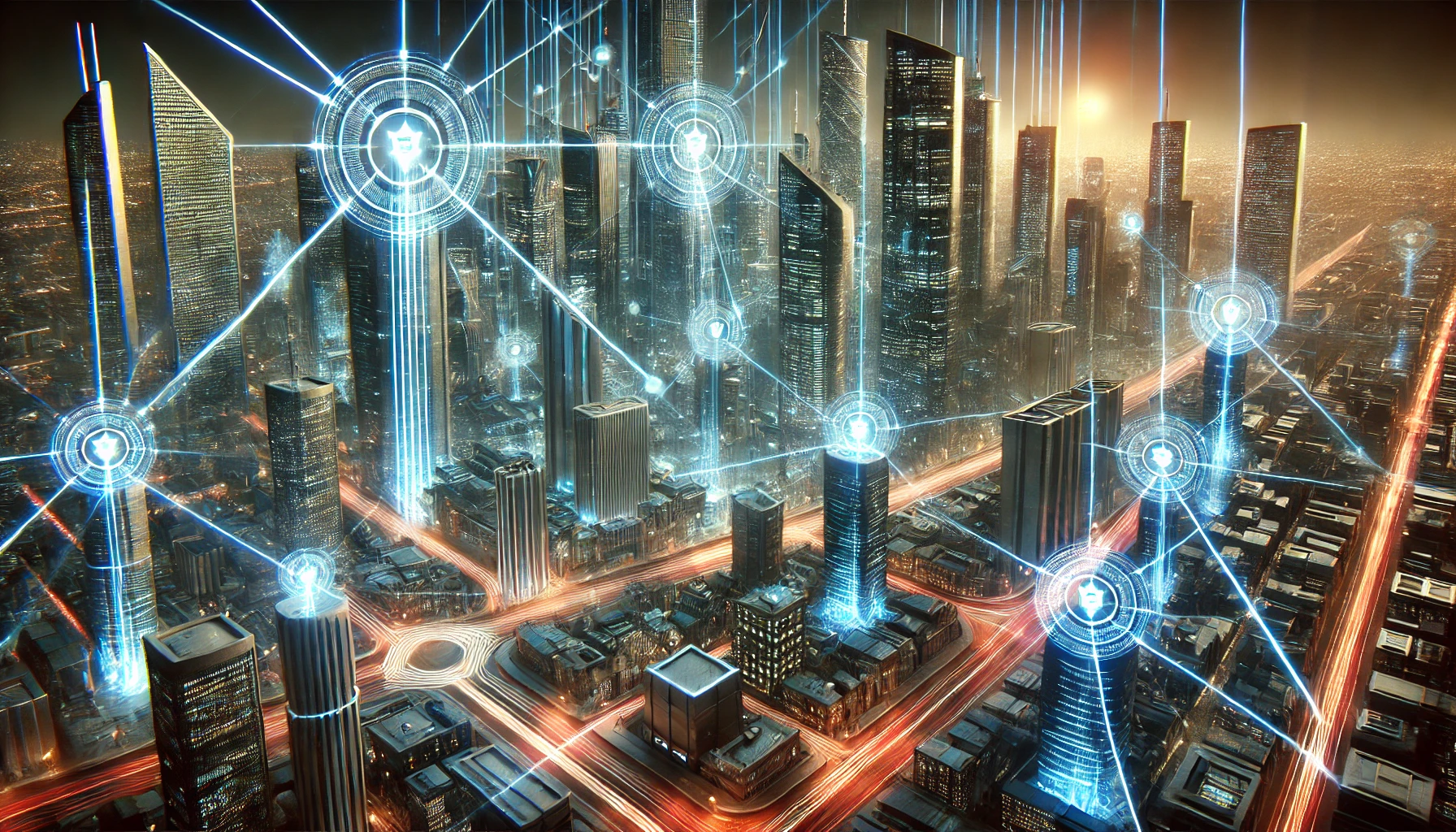 A futuristic cityscape